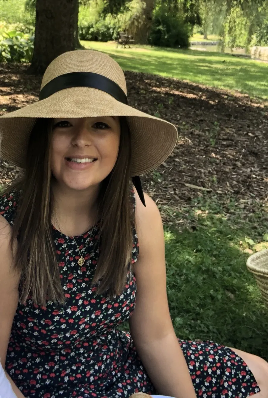 Picture Of Laura Sitting Down In Park